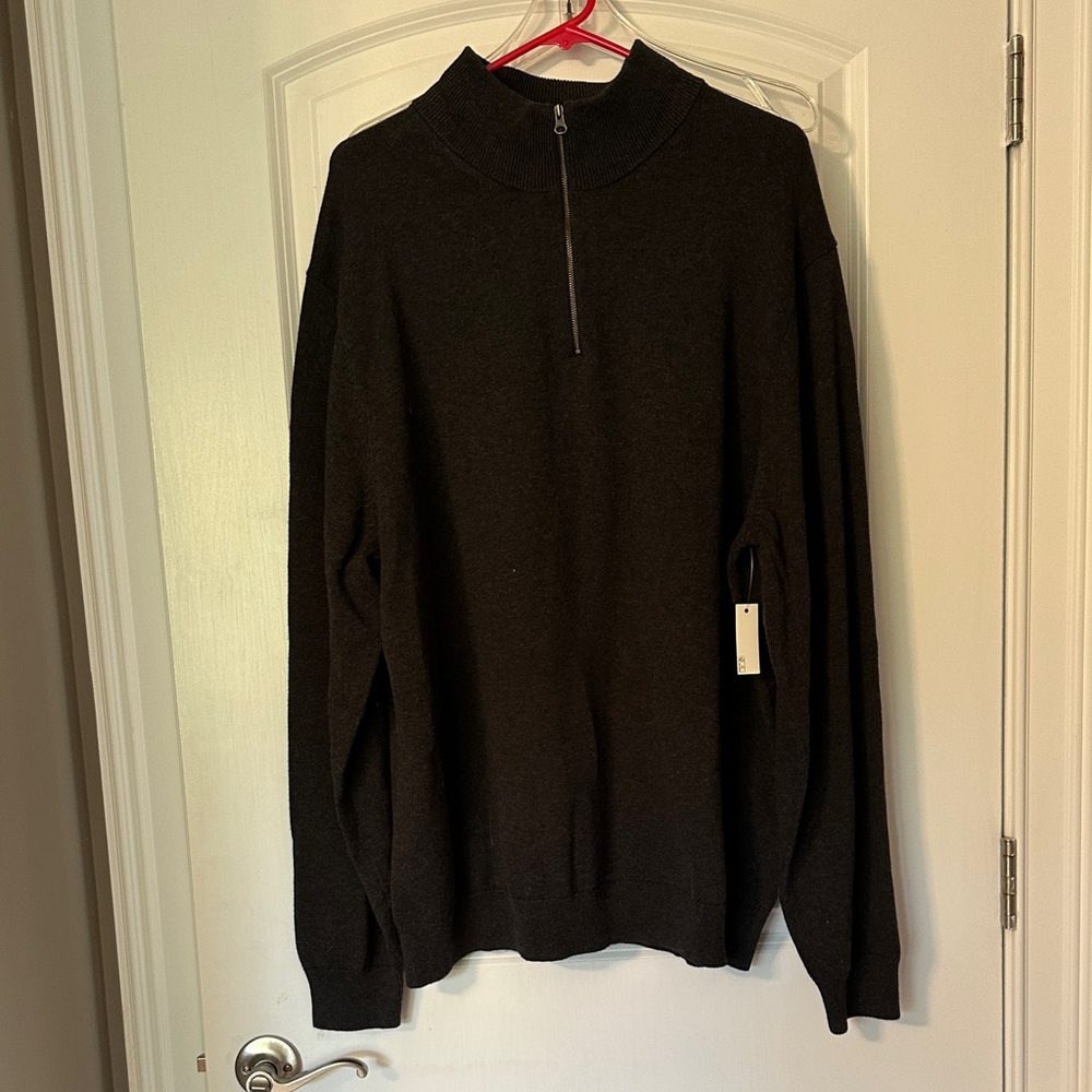 Amazon Essentials Men's Dark Gray Zip-Up Sweater